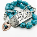 Desert Turquoise & "Cowgirl" Mixed Metal Stack