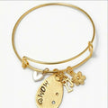 Mothers day gold charm bangle