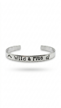 Wild & Free Handstamped Aluminum Cuff Bracelet