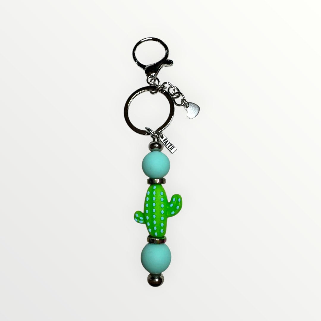 Hand-Crafted Cactus Charm Keychains