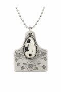 Wildflower Faux Cowhide Cattle Tag Pendant