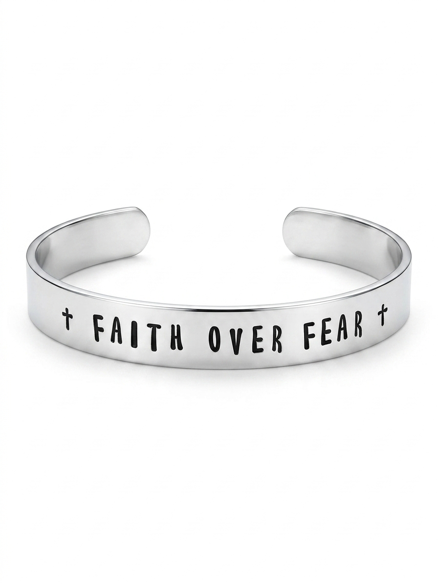 Faith Over Fear Cuff Bracelet