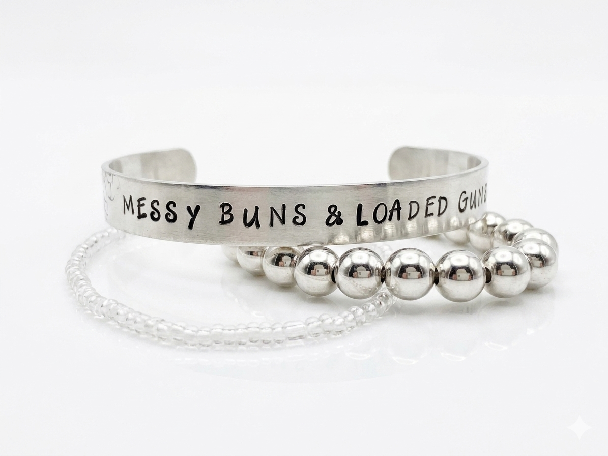 Messy Buns & Loaded Guns Bracelet Stack