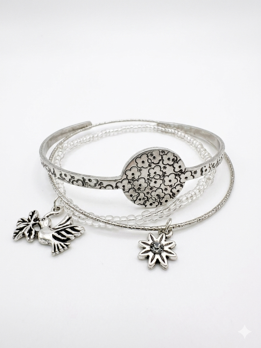 Desert Wildflower & Hummingbird Hand-Stamped Stack