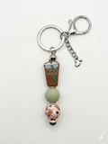 Caffeine Queen Beaded Keychain – Iced Coffee Edition