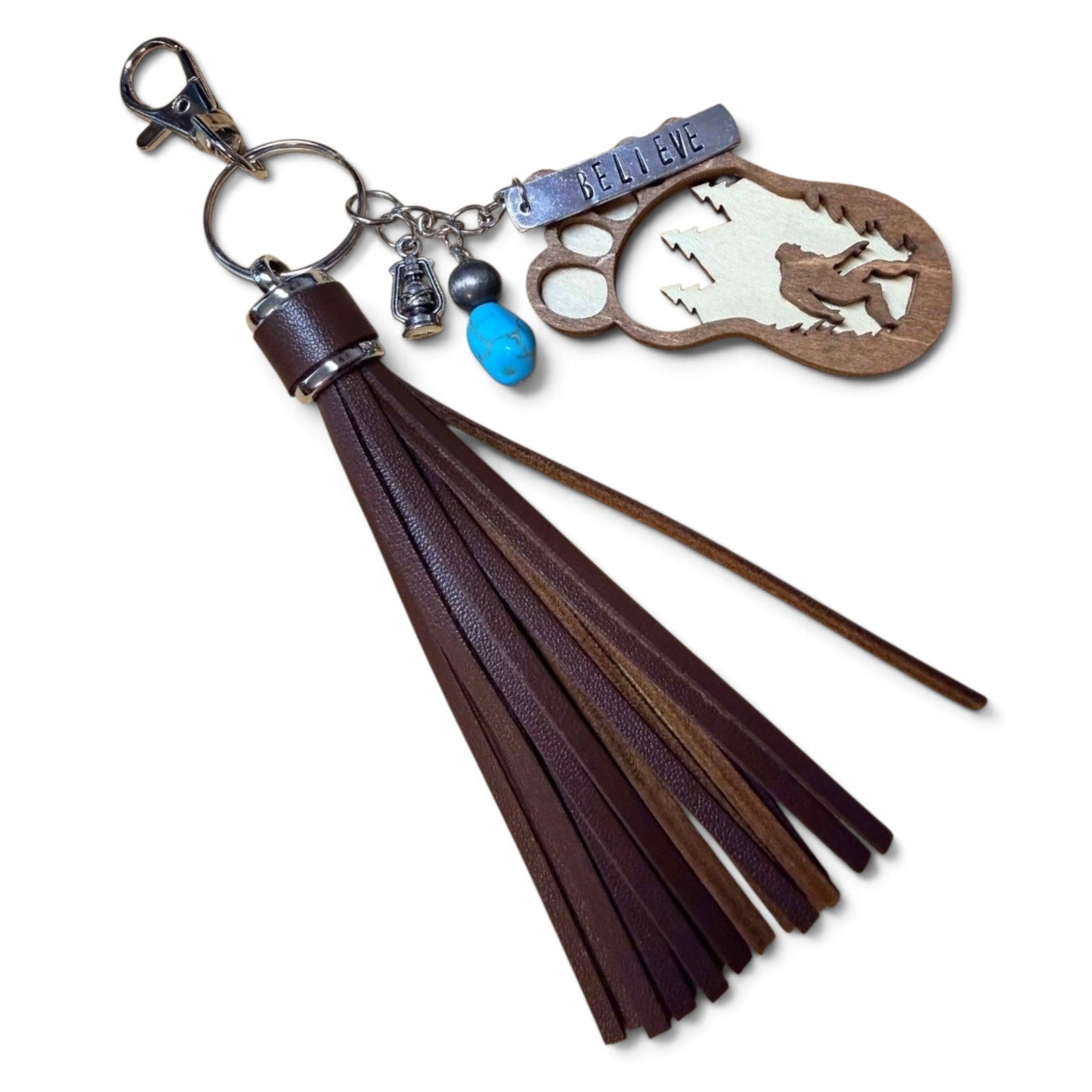 Sasquatch Souvenir Charm Keychain- Dark Brown