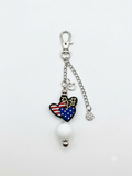 Patriotic Cheetah Heart Tumbler Charm | Western Americana Cup Accessory