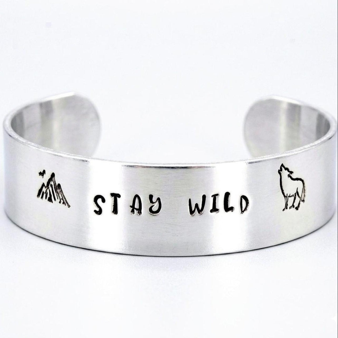 "Stay Wild" Hand-Stamped Cuff