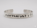 Hunt Pray Love Hand-Stamped Cuff