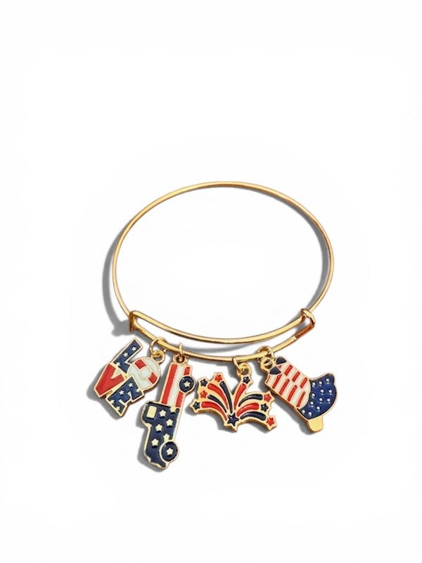 Born in the USA Expandable Charm Bangle