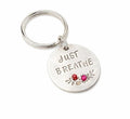 "Just Breathe" Hand-Stamped Keychain