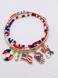 Patriotic "Summer Fun" Charm Stack: USA Bracelet Set