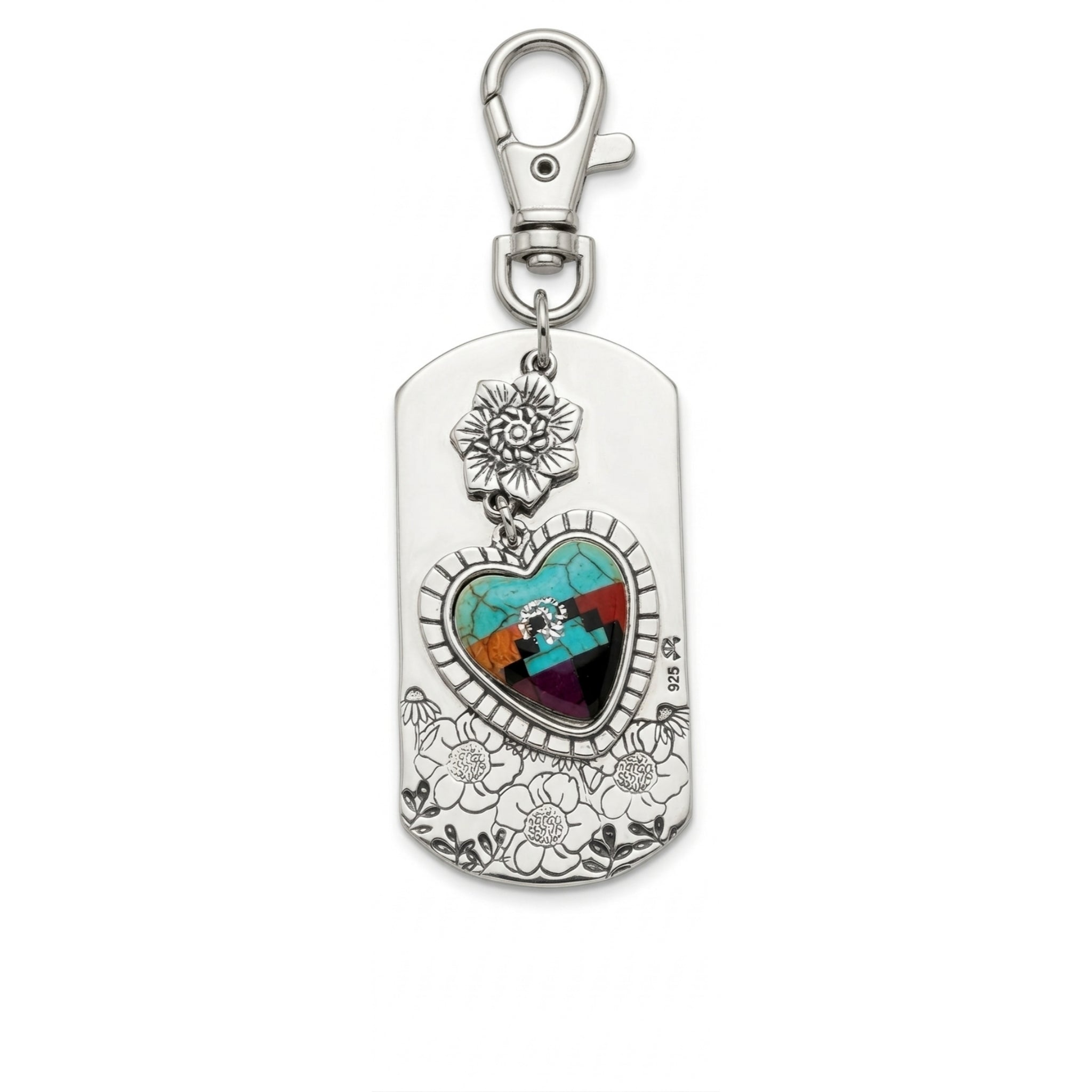 Western Wildflower Heart Keychain