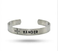 "WANDER" hand-stamped cuff