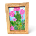 Pink Desert Blossom - Original 4x6 Framed Acrylic Canvas Painting