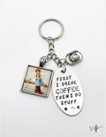 Coffee & Cowgirl Charms Keychain