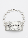 Hand-Forged Hammered Southwestern Gemstone Chain Bracelet