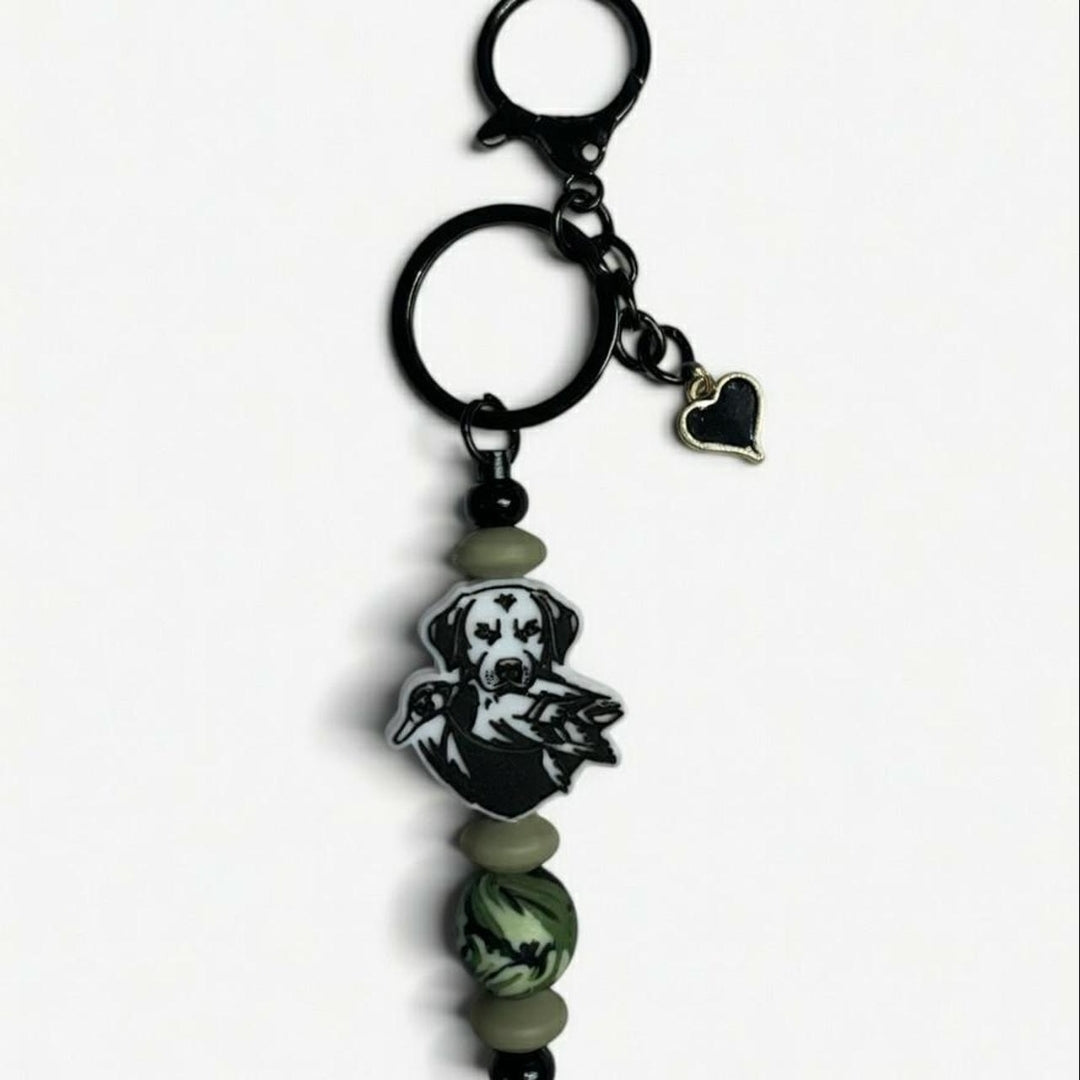 Bird dog handcrafted keychain