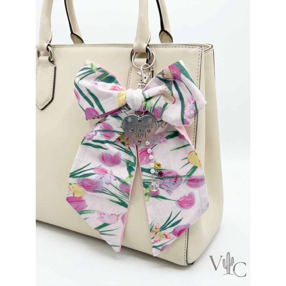"Here Comes The Sun" Hand-Stamped Botanical Purse Charm