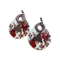 Vintage Inspired Floral & Stamped Metal Circle Dangle Earrings