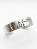 Grit & Glitter Hand-Stamped Cuff
