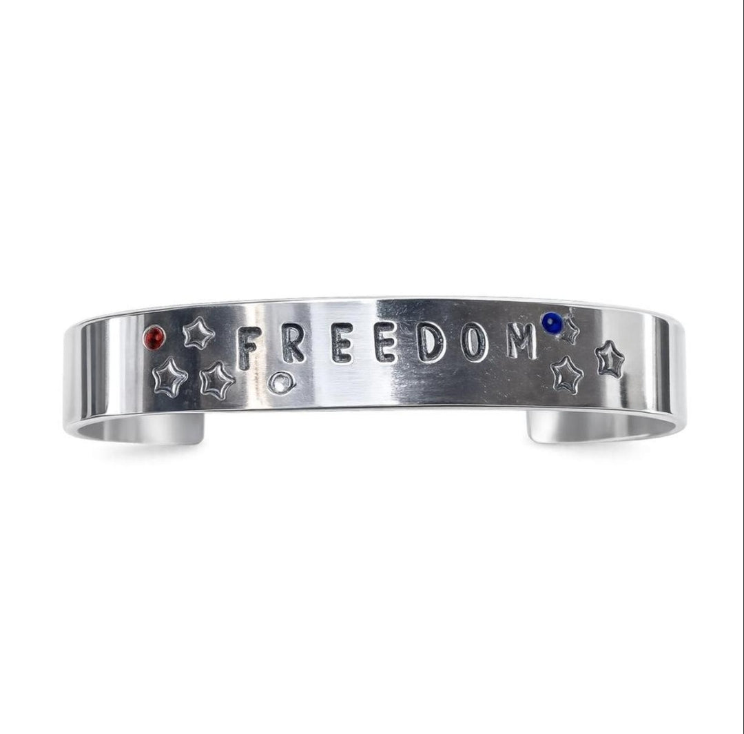 "Freedom" Hand-Stamped Artisan Cuff