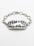 Hand-Pressed Forget-Me-Not Gemstone Chain Bracelet