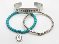Eat, Sleep, Hunt Turquoise Bracelet Stack