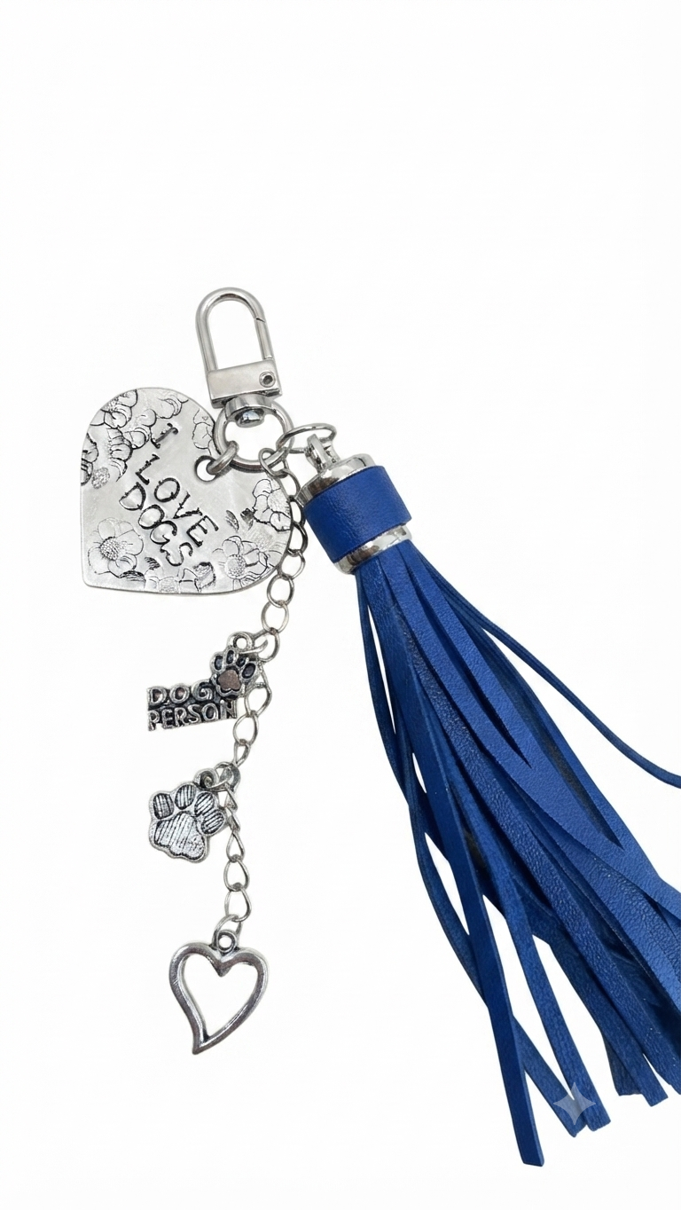 "I Love Dogs" Hand-Stamped Charm