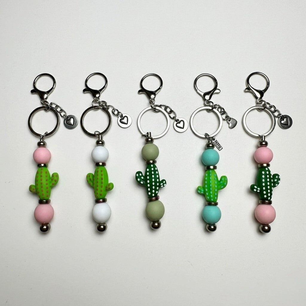 Hand-Crafted Cactus Charm Keychains