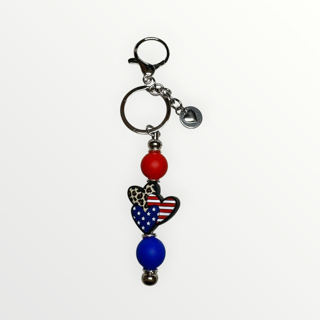Patriotic Cowboy Boot Keychain