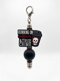 The "Caffeine & True Crime" Keychain