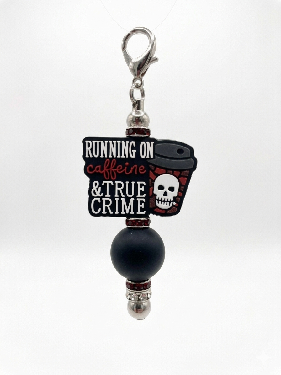 The "Caffeine & True Crime" Keychain
