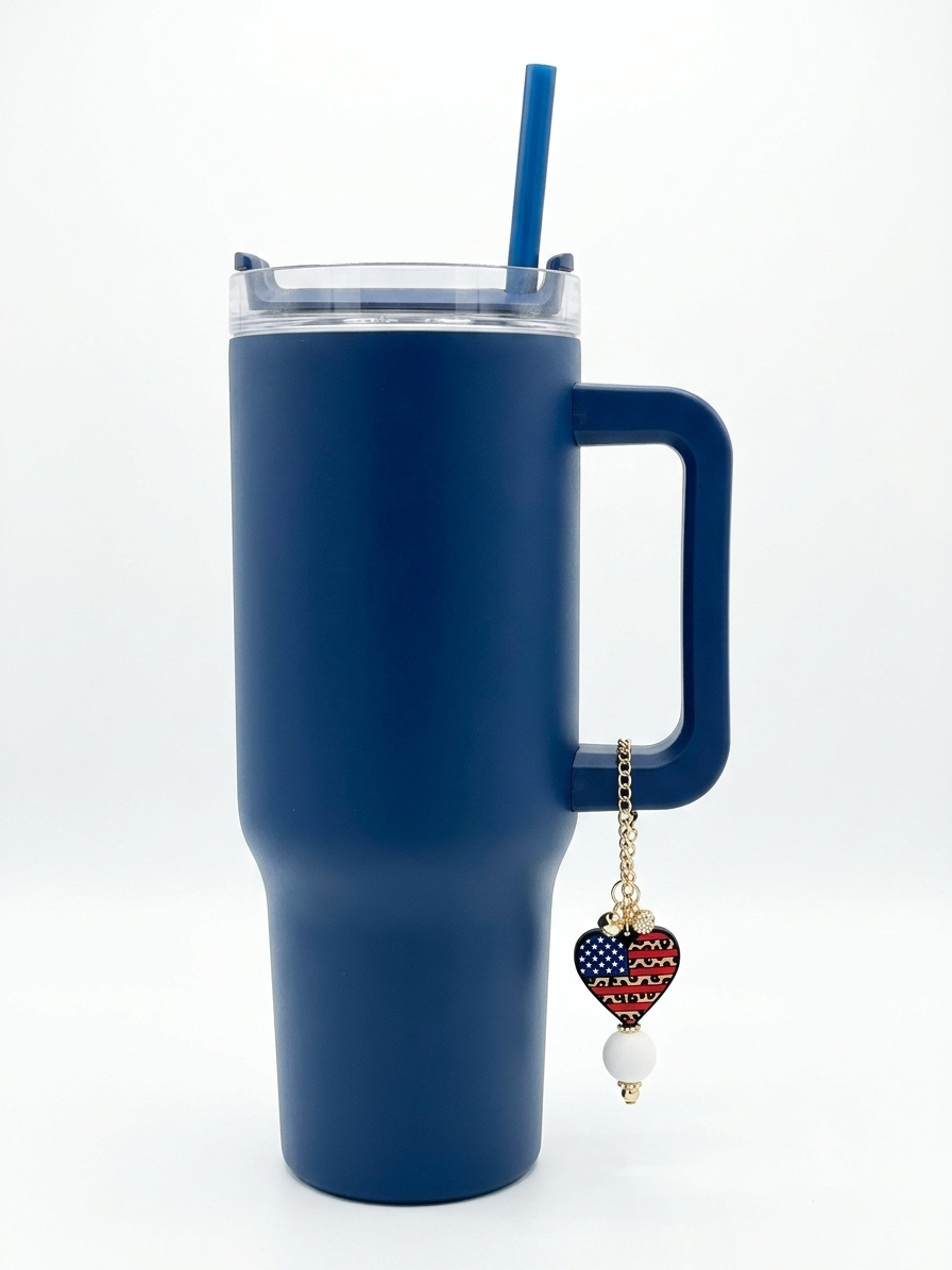Wild Glory Tumbler Charm & Matte Navy Tumbler Set
