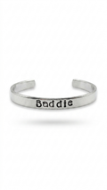 Baddie Handstamped Aluminum Cuff Bracelet