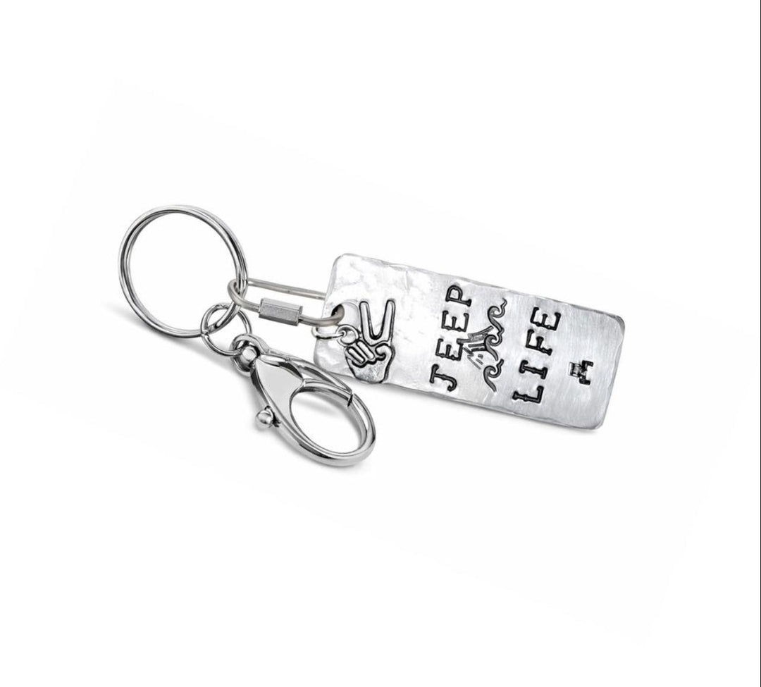 Jeep Life Handstamped Keychain