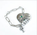 "Go Hug A Cactus" Heart Link Bracelet
