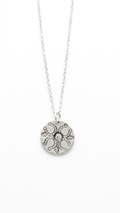 Handstamped Horseshoe Blossom Gemstone Pendant Necklace