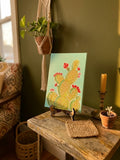 Desert Dreams" Original 4x6 Acrylic Cactus Painting on Canvas