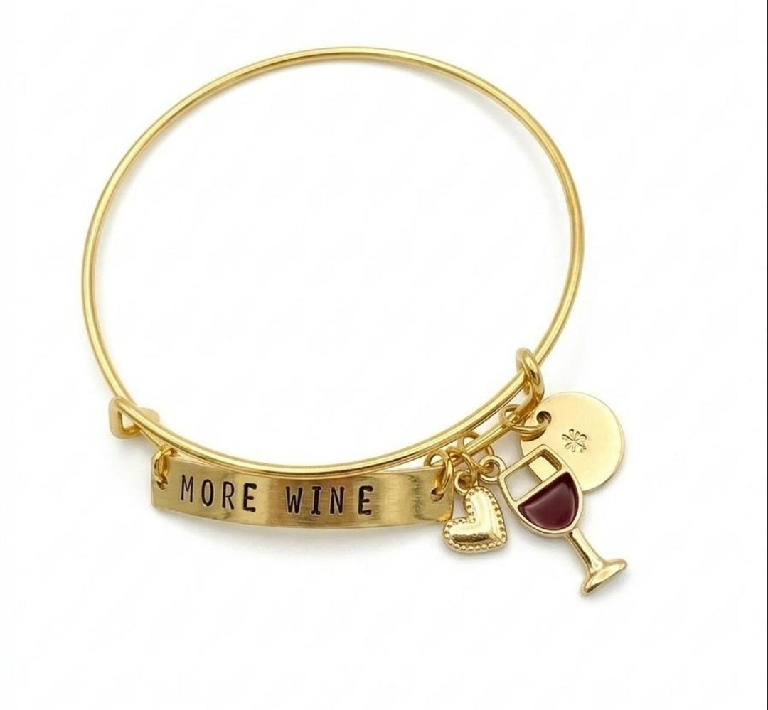 More Wine Handcrafted Charm Bangle