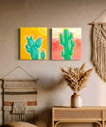 The Desert Sun Set: Original 4x6 Acrylic Canvas Pair