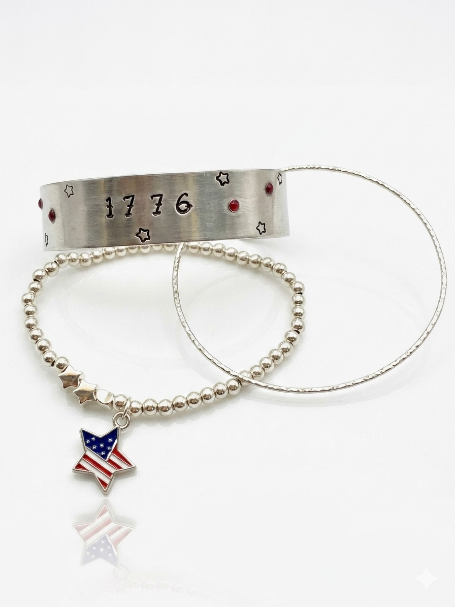 1776 Independence Layered Bracelet Stack