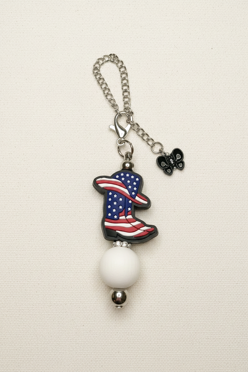 Patriotic Boot Tumbler Charm