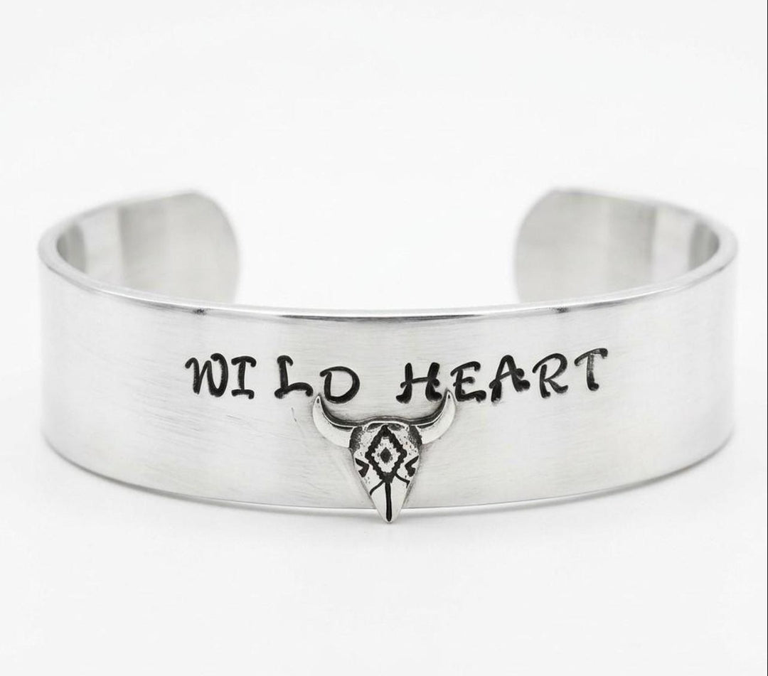 "Wild Heart" Hand-Stamped Cuff