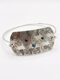 Hand-Pressed Floral Aluminum Statement Bangle
