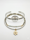 Desert Bloom "MOM" Hand-Stamped Cuff & Bead Stack