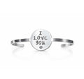 "I Love You" Hand-Stamped Bangle