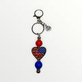 Patriotic Leopard Heart Keychain