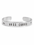 Wake Chaser Cuff Bracelet | Hand-Stamped Polished Aluminum Cuff
