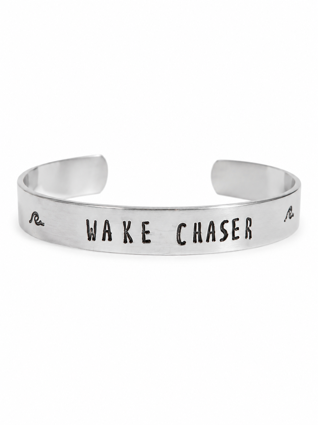Wake Chaser Cuff Bracelet | Hand-Stamped Polished Aluminum Cuff